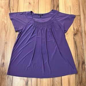 Daisy Fuentes Purple Short Sleeve Blouse Top